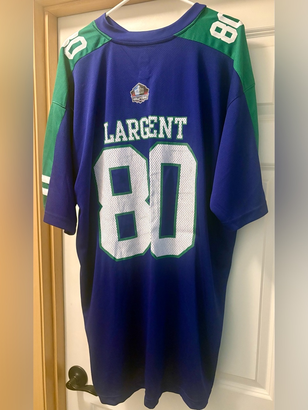SEATTLE SEAHAWKS STEVE LARGENT #80 HALL OF FAME JERSEY MAJESTIC 2XT NWOT